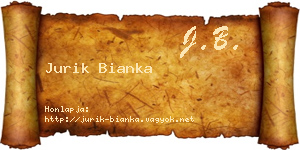 Jurik Bianka névjegykártya